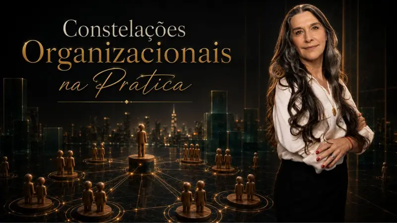 Mesa corporativa vista de cima com conexões douradas